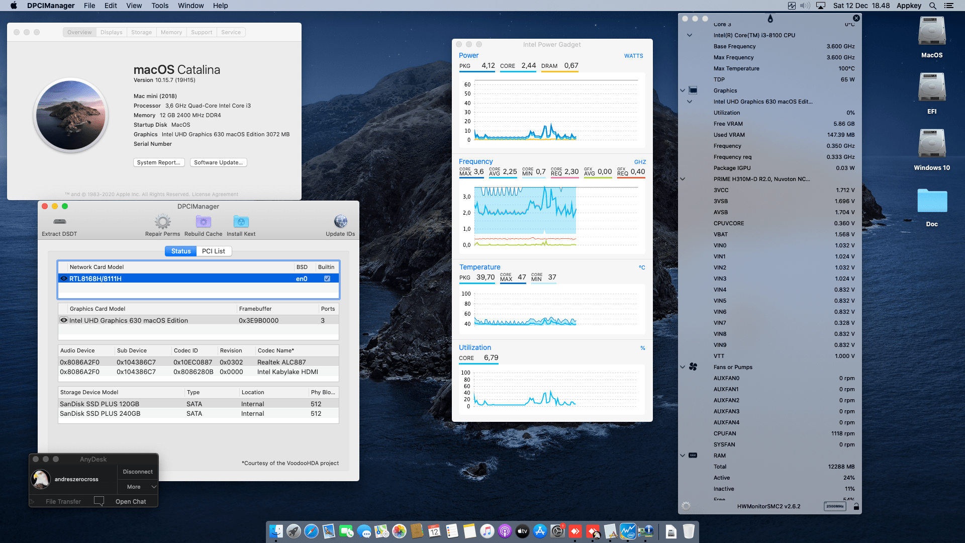 Success Hackintosh macOS Catalina 10.15.7 Build 19H15 in Asus Prime H310M-D R2.0 + Intel Core i3 8100 